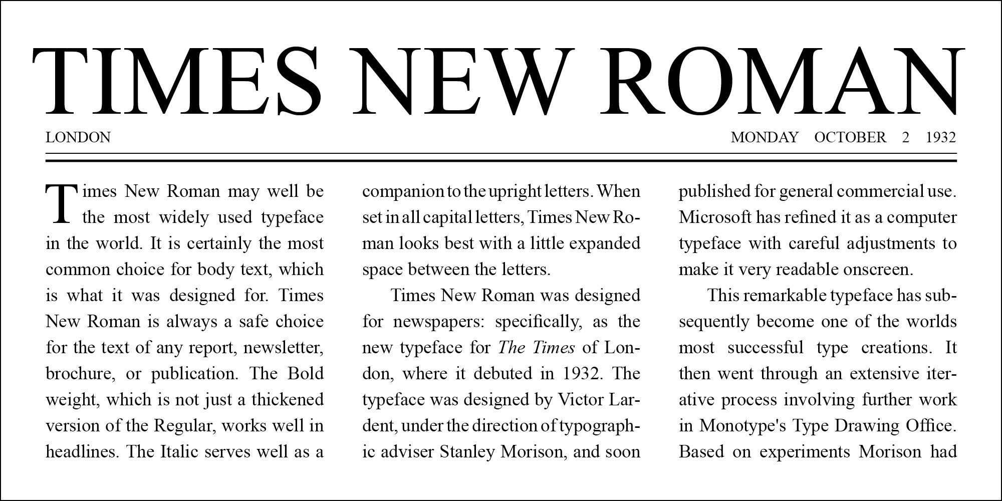 Times New Roman Poster 1